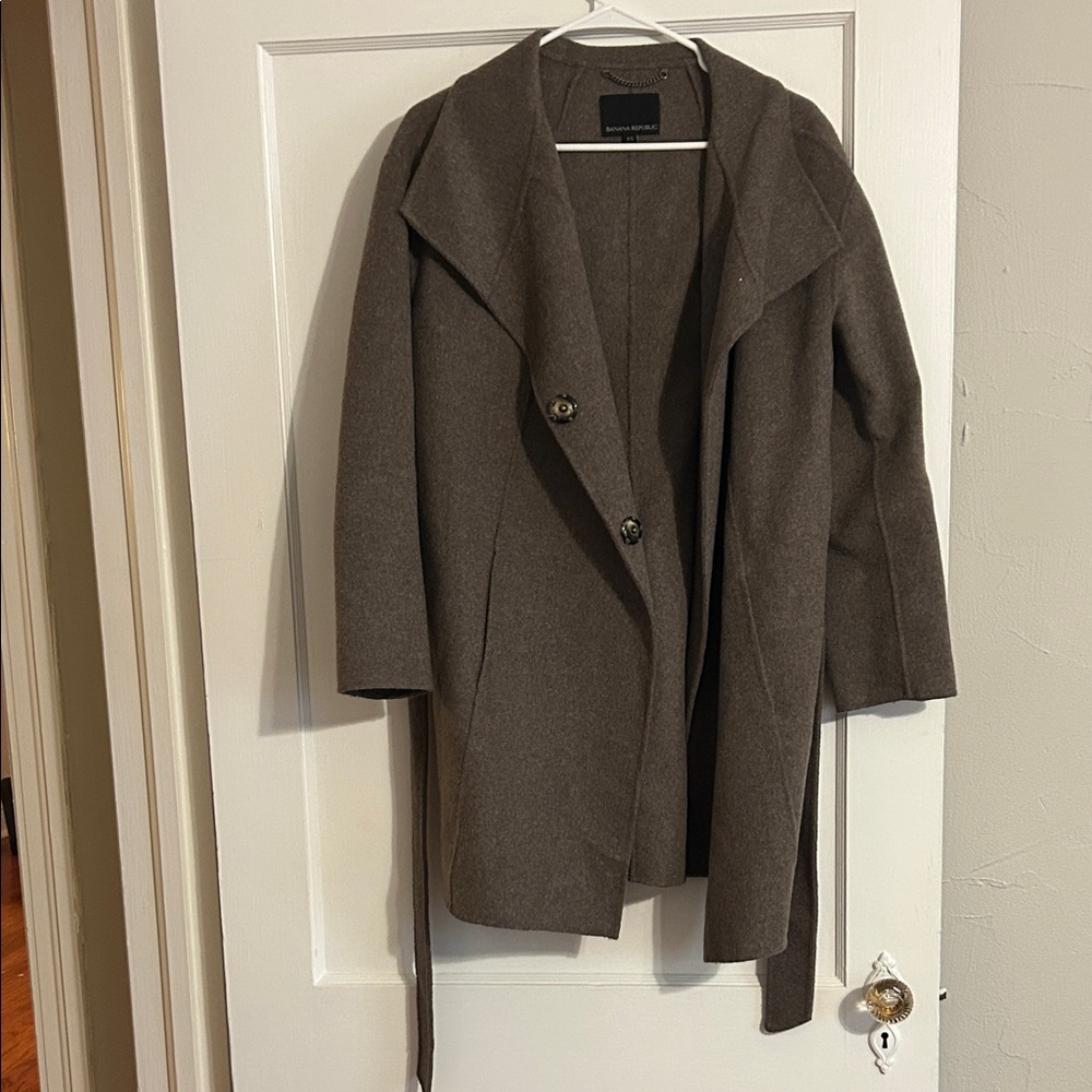 Elegant Brown Wool Coat